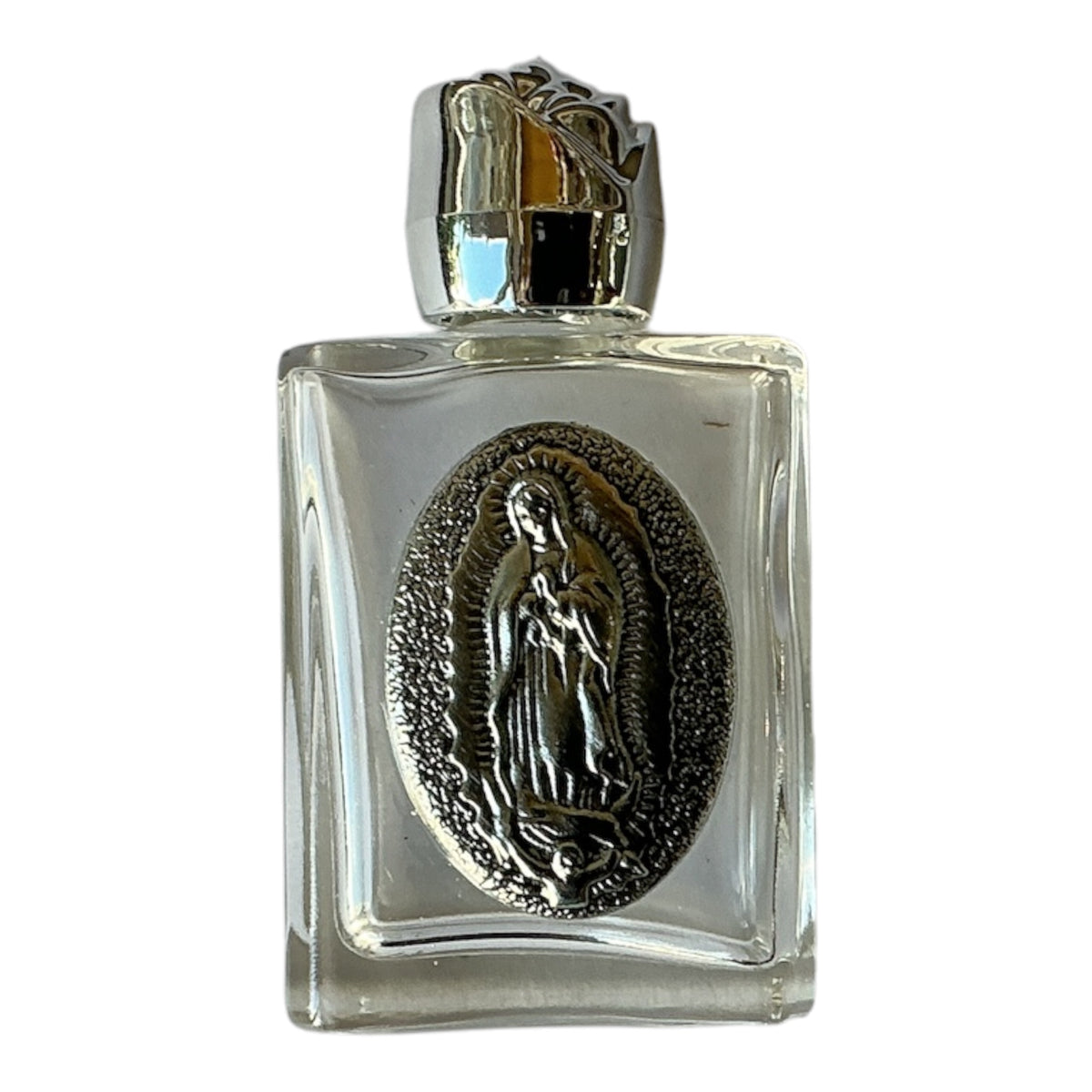 GLASS BOTTLE OF HOLY WATER FROM THE GUADALUPE