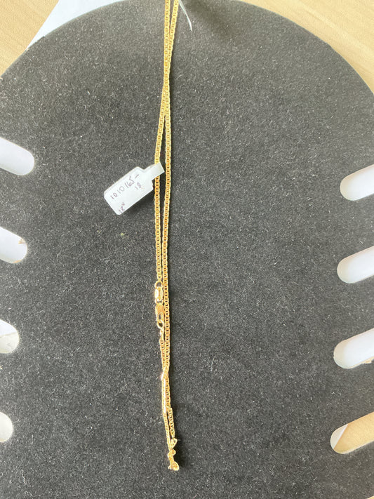 18K Gold Filled 2MM Flat Mariner Chain 18"H