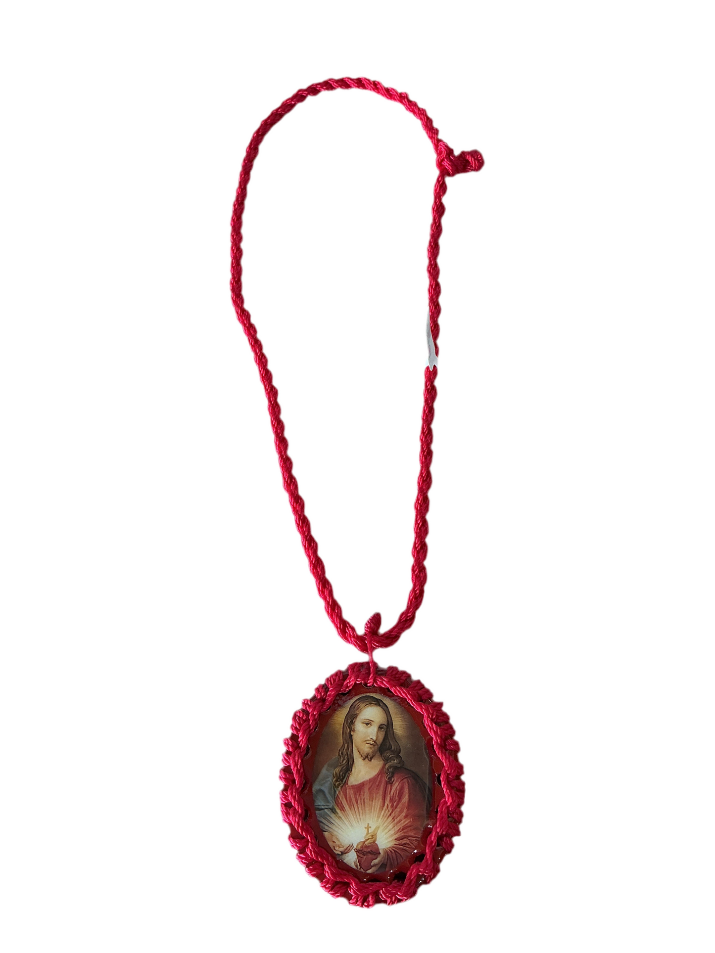 Colgador de Sagrado Corazon para la casa color rojo