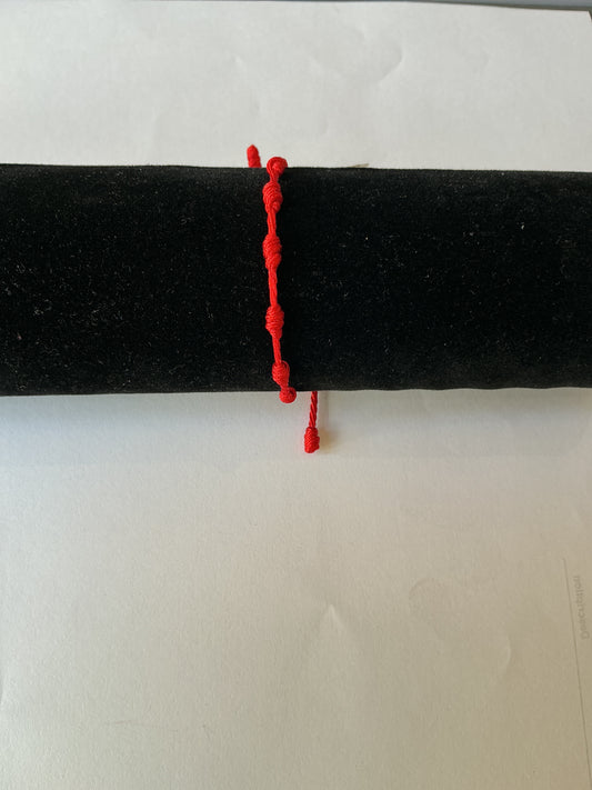 Pulsera Roja clasica simple , cuerda trenza ajustable