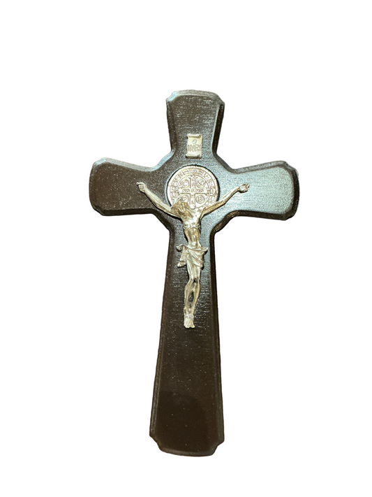 Wall Wood Cross St. Benedict 8"H