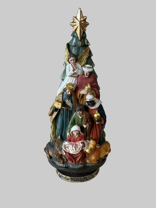 Nativity Christmas Tree 10"H