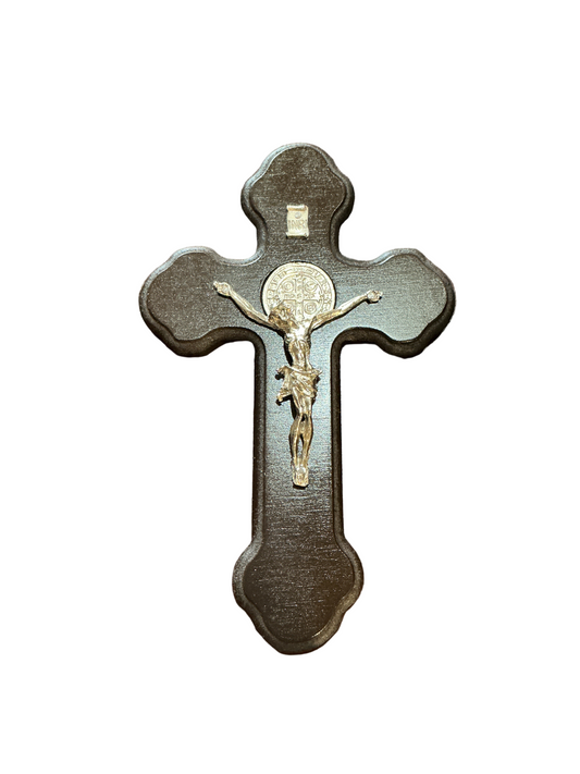 Wall Wood Cross St. Benedict 8"H