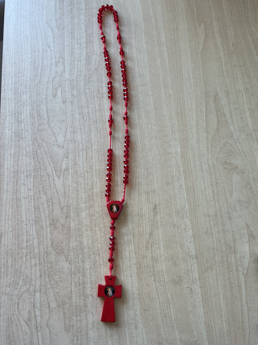 Crystal and Thread Rosary - Divine Mercy