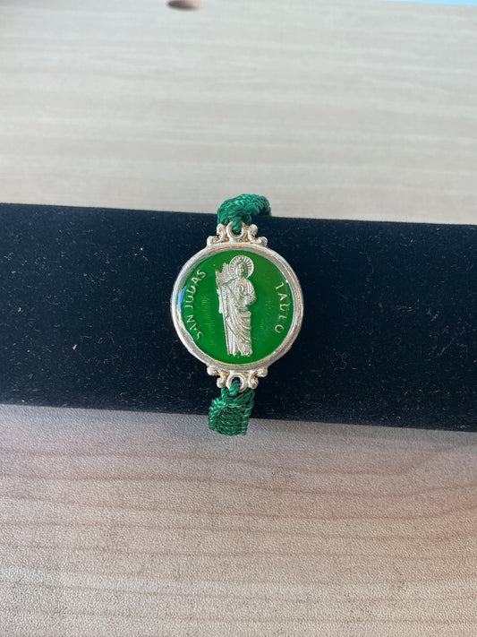 Bracelet Hilo Verde Doble Trenzado - St. Jude