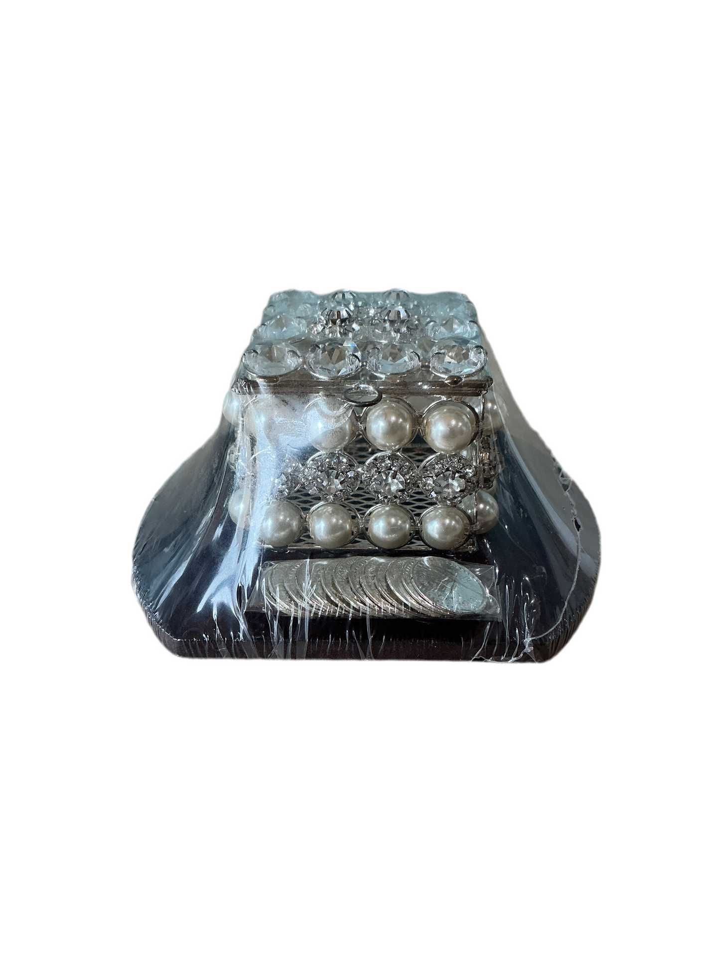 Arras With Rhinestones Pearls and all Glass Beads - Color Silver