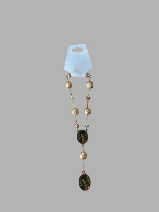 Rsy 12 Gold beads 6MM Virgen de Guadalupe