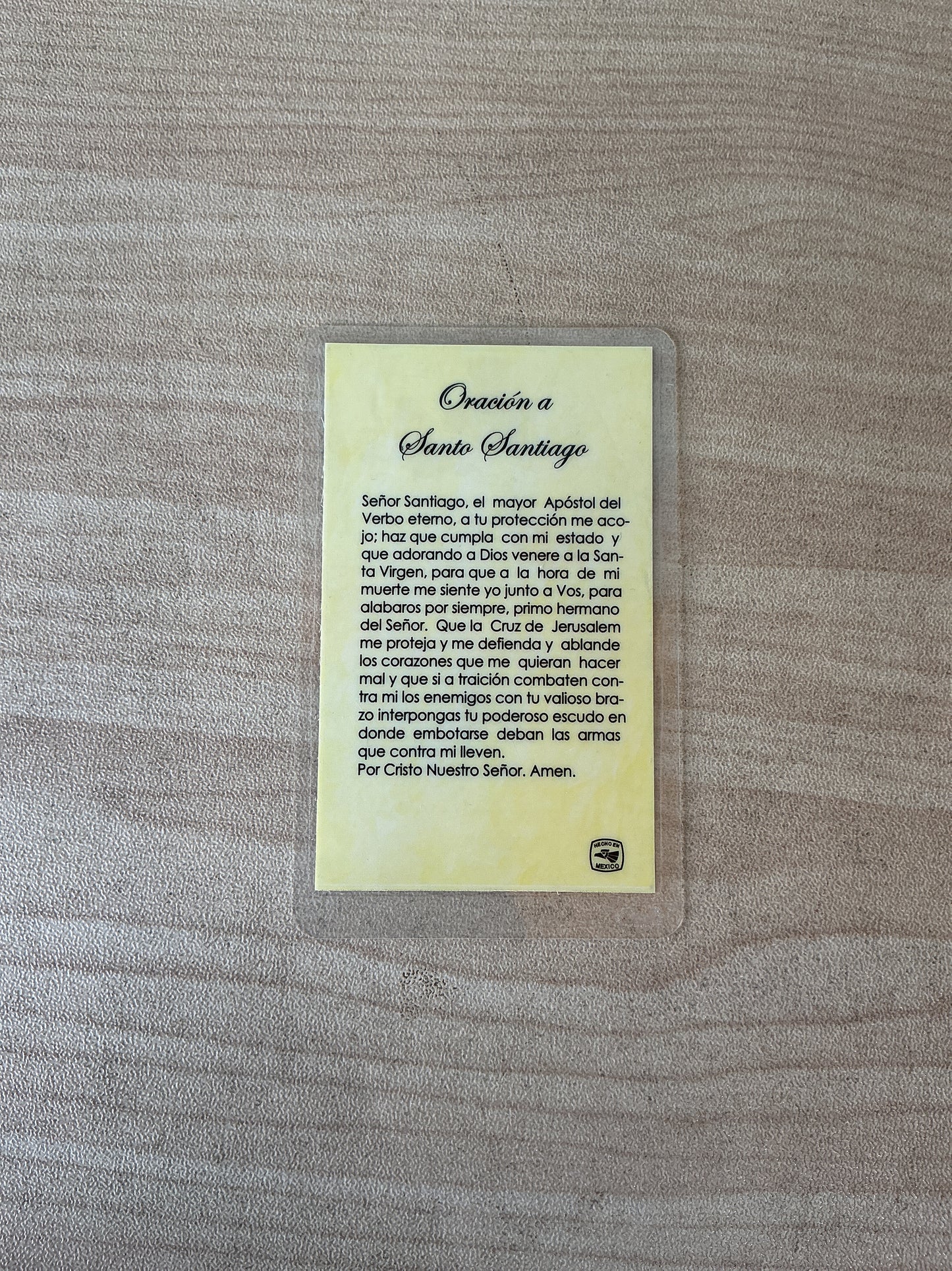 Tarjeta Oración - Santo Santiago