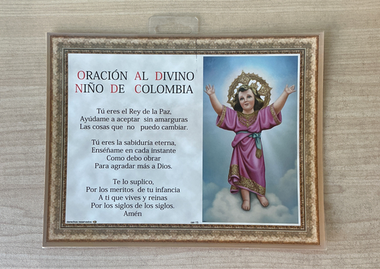 Cedula Oración  al Divino Niño de Colombia