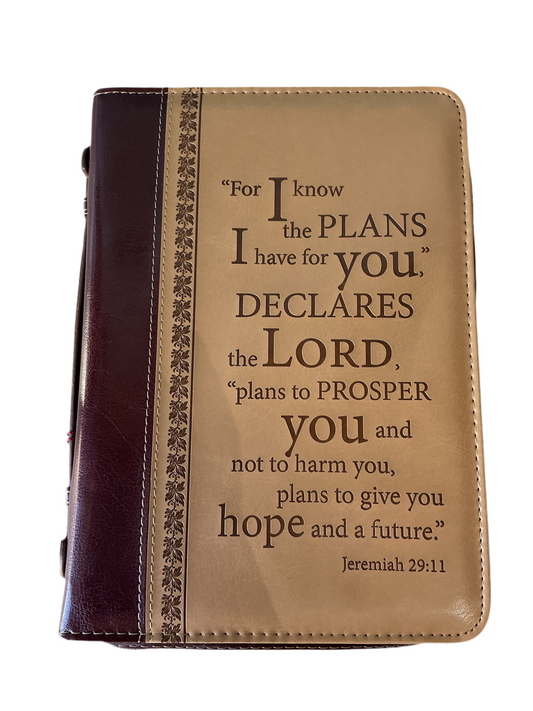 Bible Cover Classic Tan/Brown Jeremiah 29:11