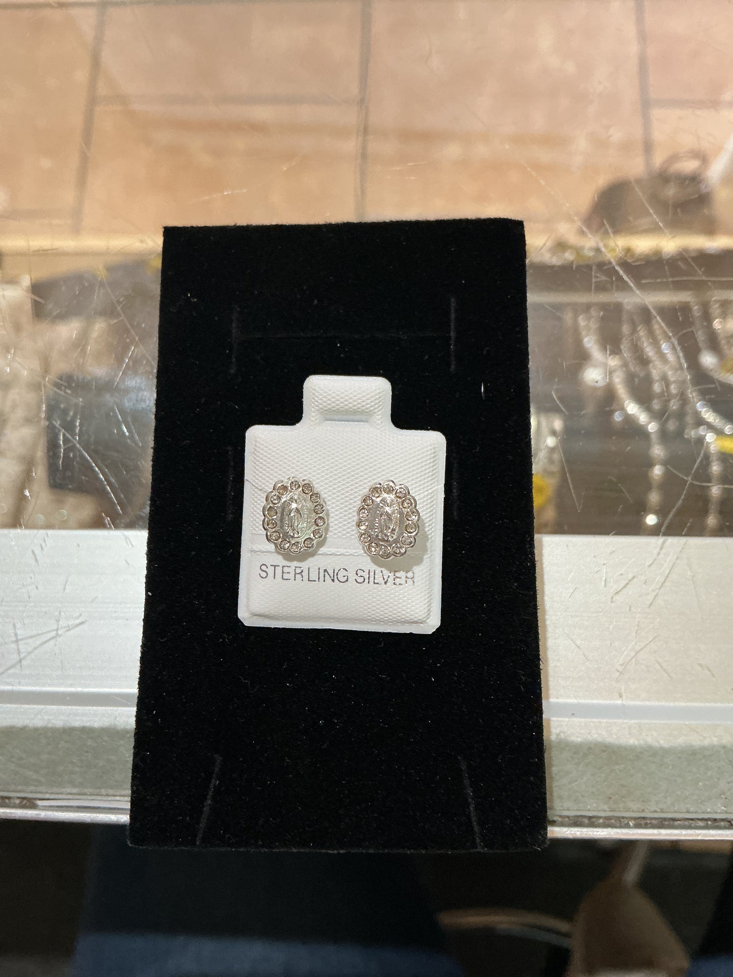 Silver Our Lady of Guadalupe Cubic Zirconia