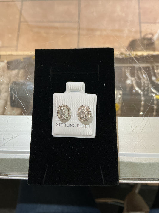 Silver Our Lady of Guadalupe Cubic Zirconia