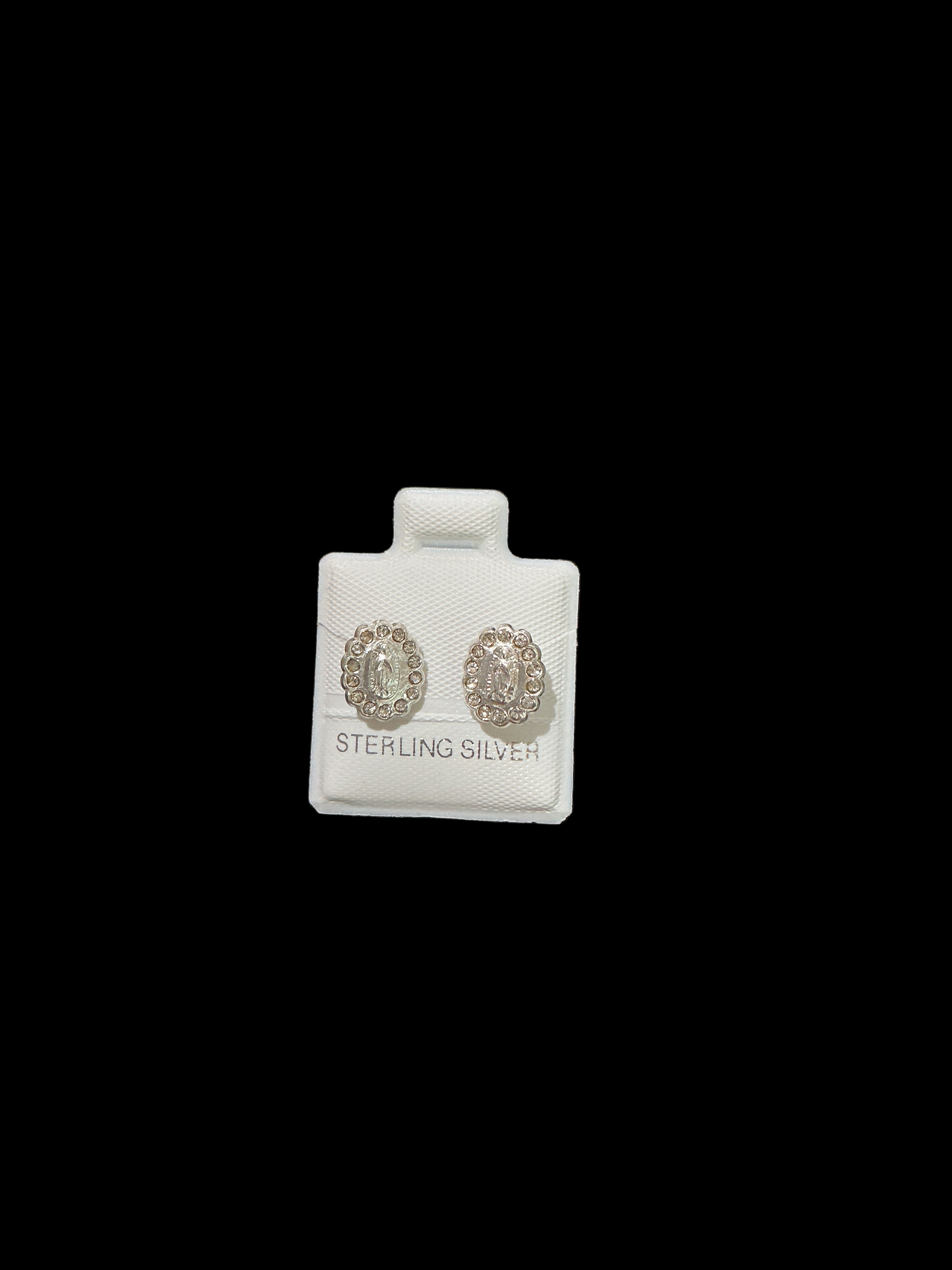 Silver Our Lady of Guadalupe Cubic Zirconia