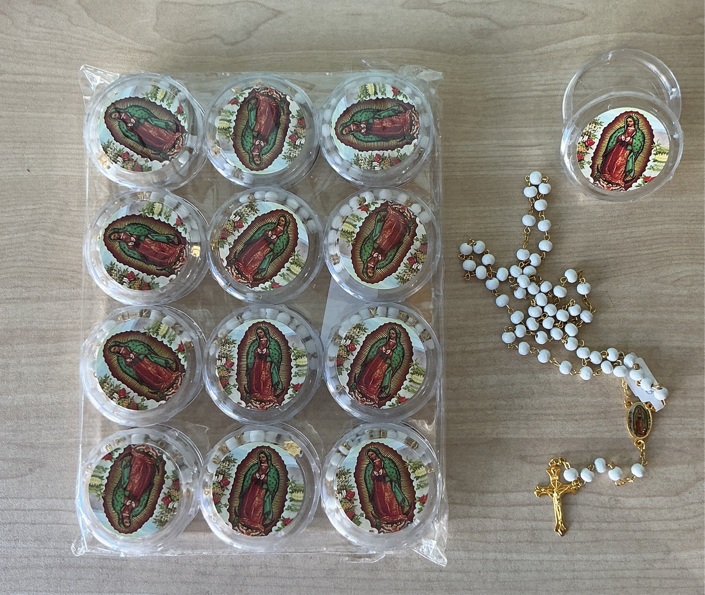 Doz. Rosaries White Olg
