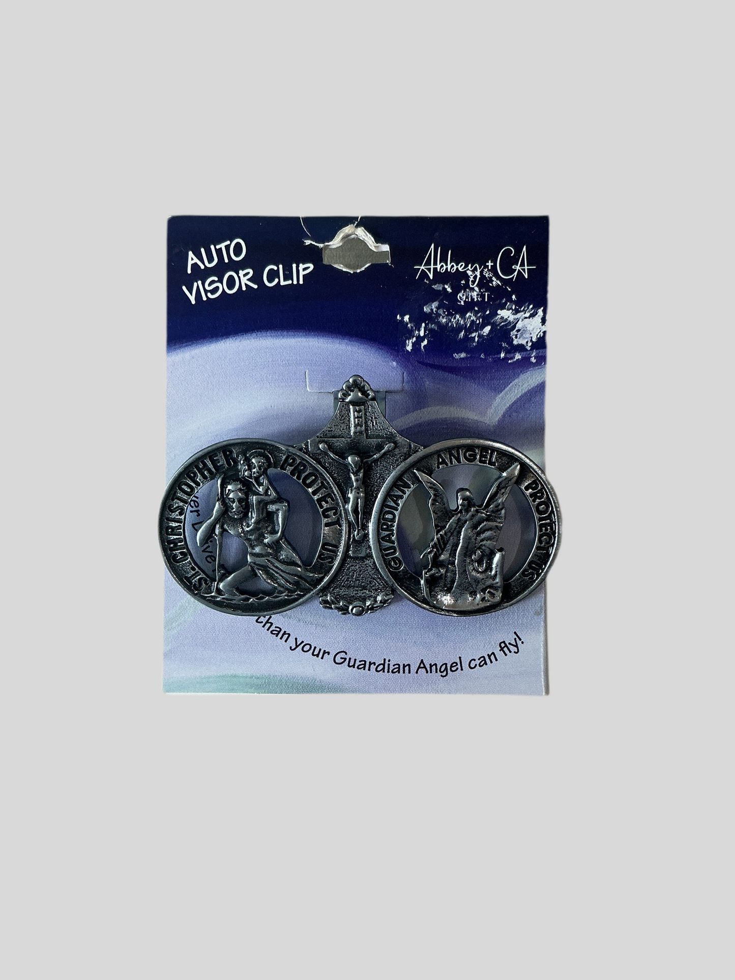 (Copy) St. Christopher & Guardian Angel Visor Clip