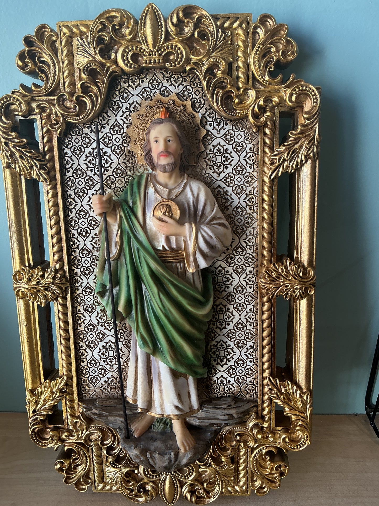 Plaque Polyresin 15"H Hanging St. Jude
