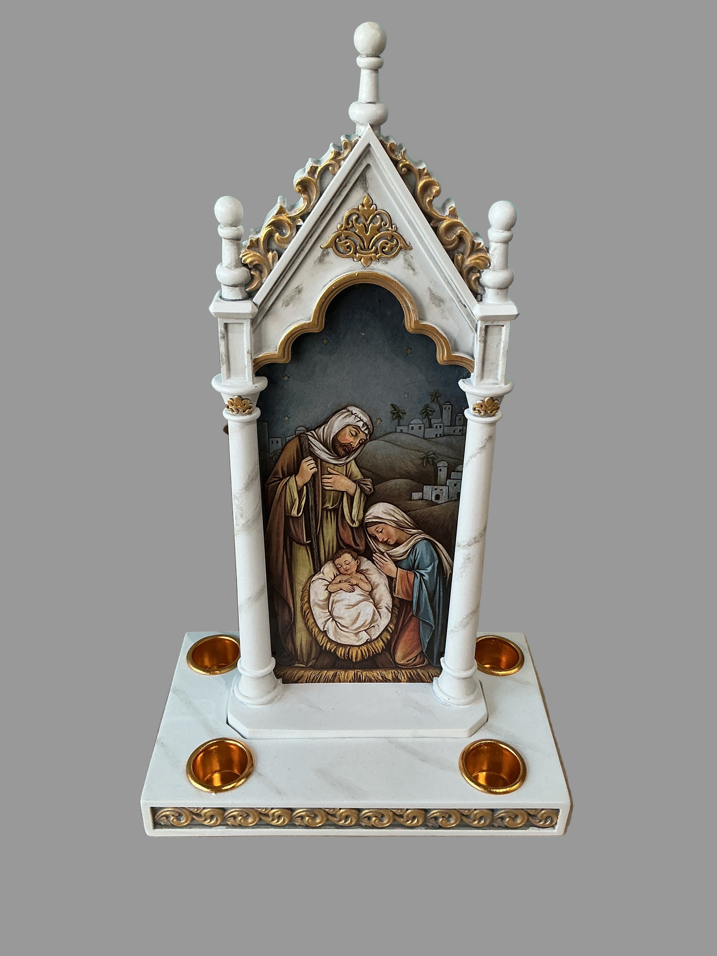 Lil Town Bthlhm Advent Candle & Holder