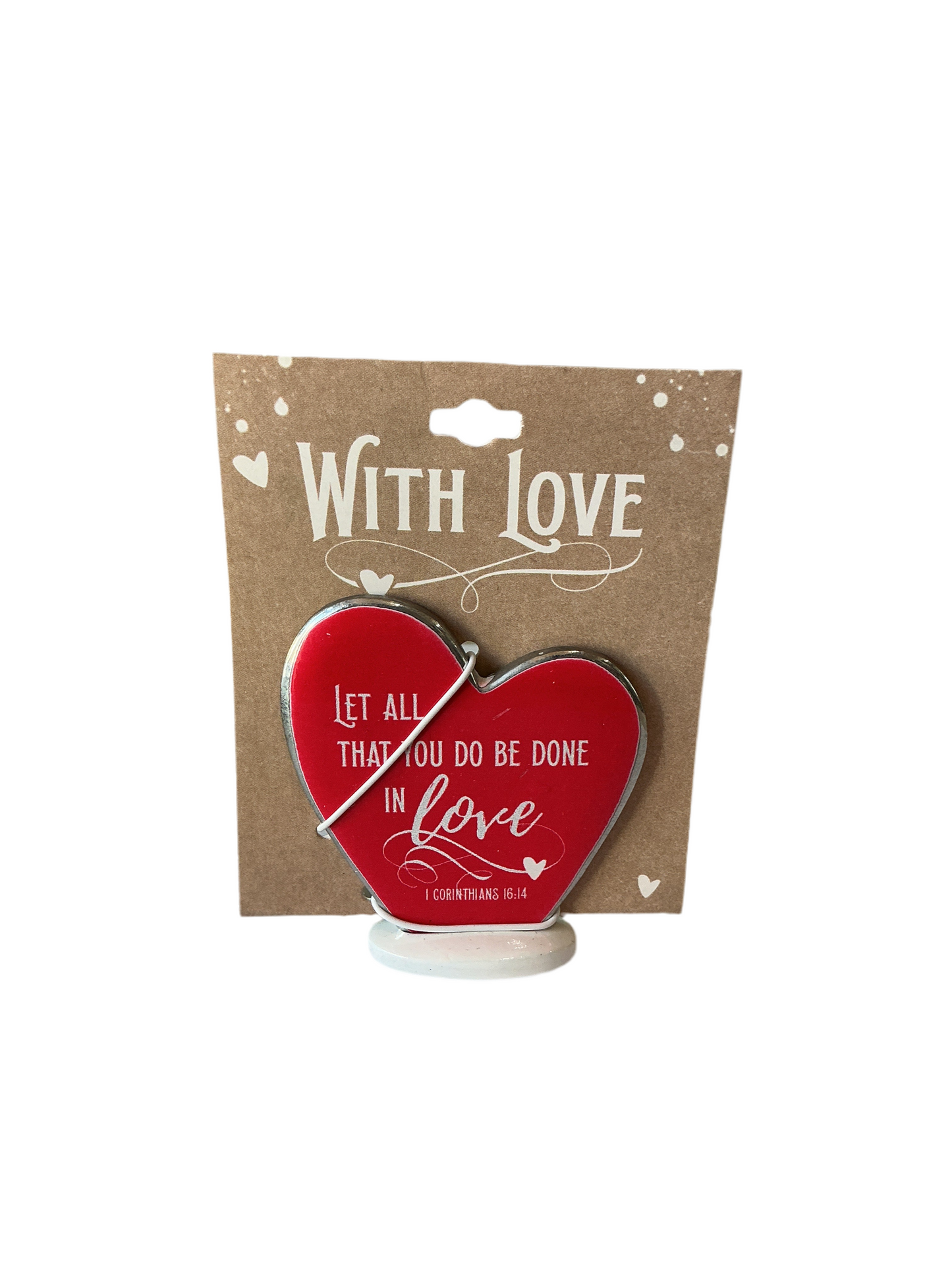 Red Standing Heart Plaque