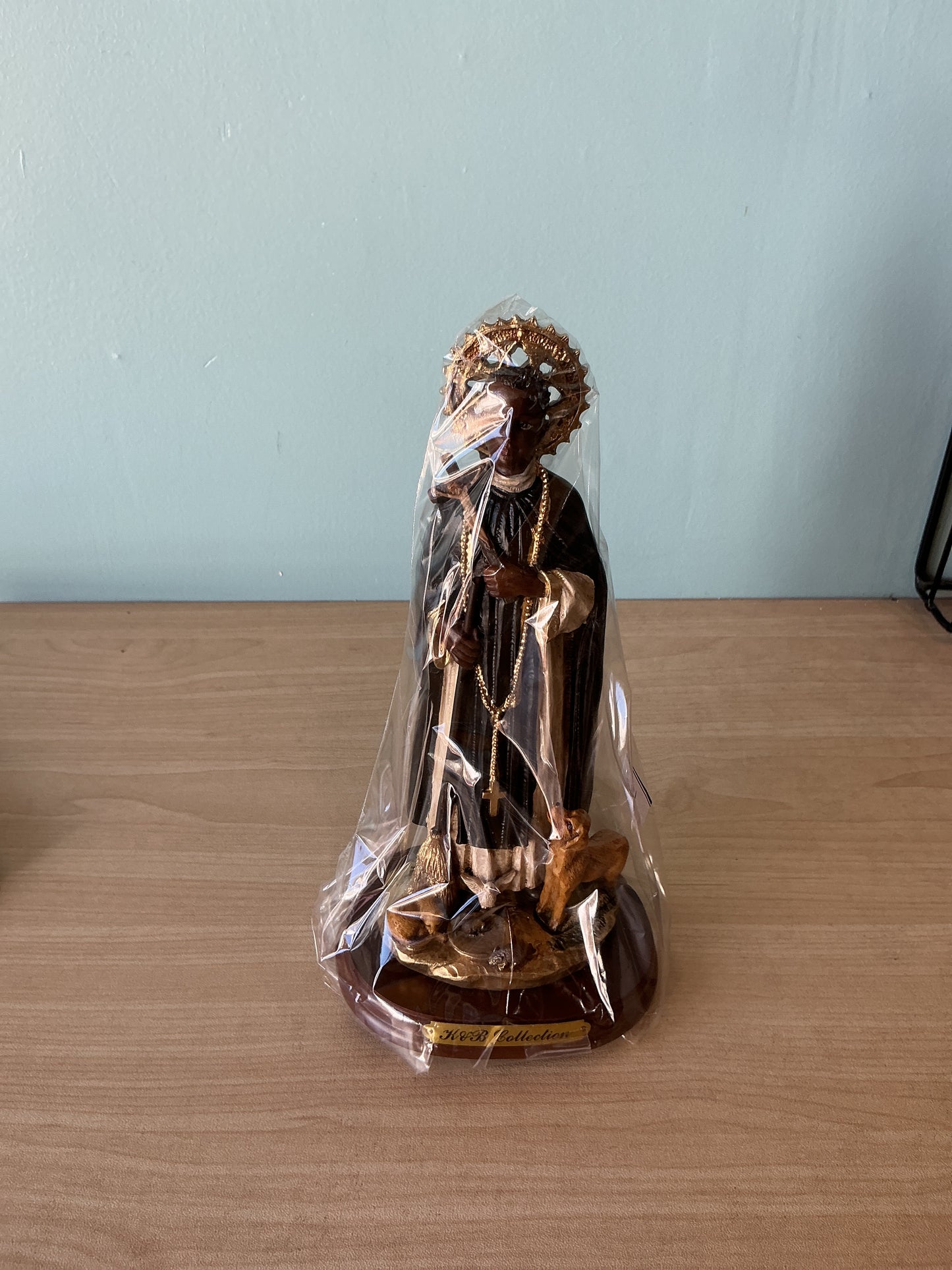 San Martin de Porres wooden base 8"H