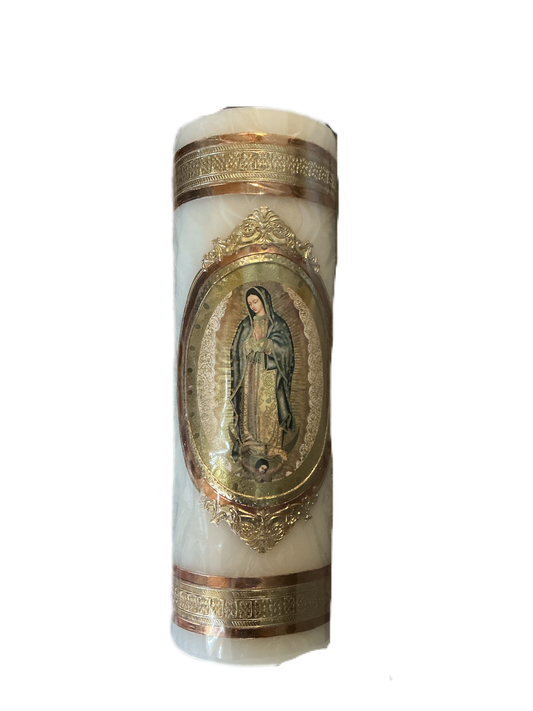 Cirio 4x12" Virgen de Guadalupe
