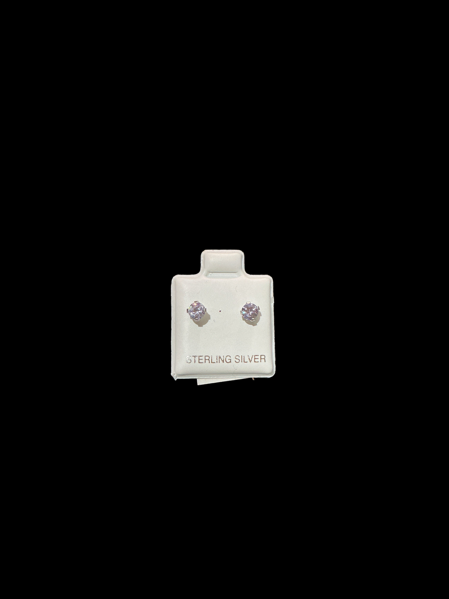 Sterling Silver Stud Earrings Cut Cubic 4x4 Color Purple for babies