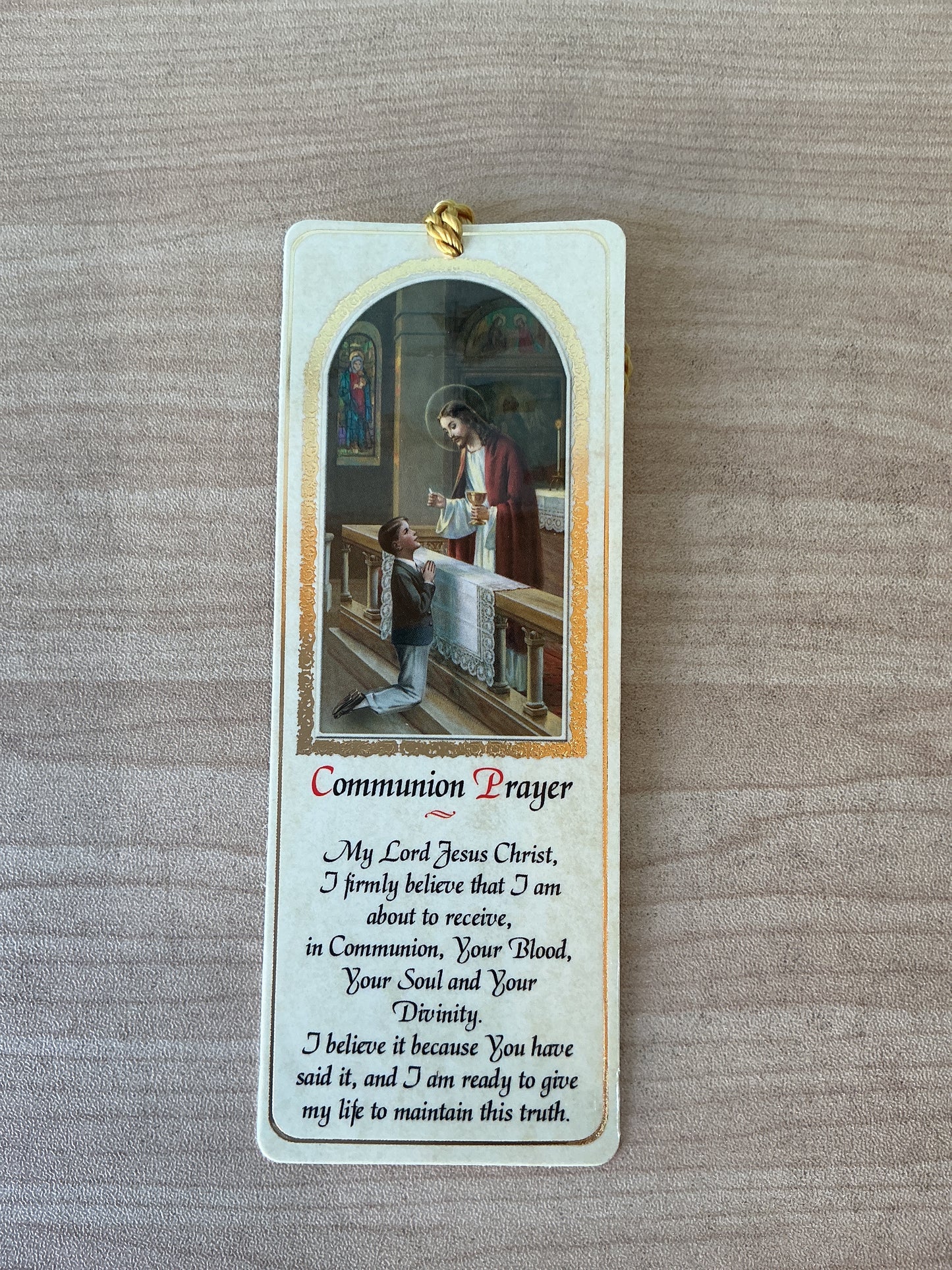 Booksmark Communion Prayer Boy English