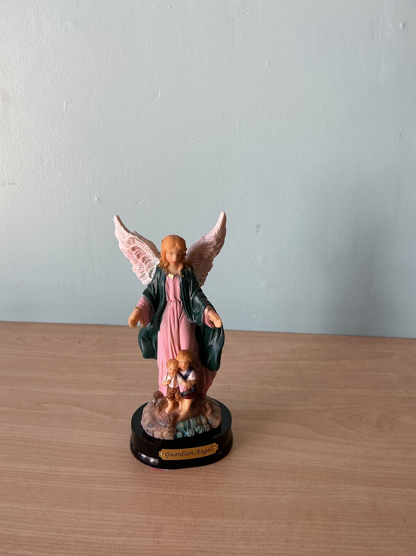 Guardian Angel wooden base 5"H