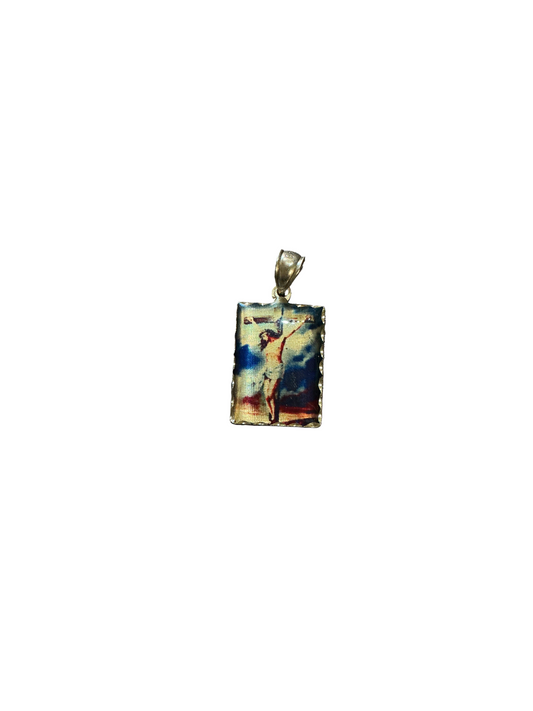 Rectangular Silver Crucifix 1.5”H