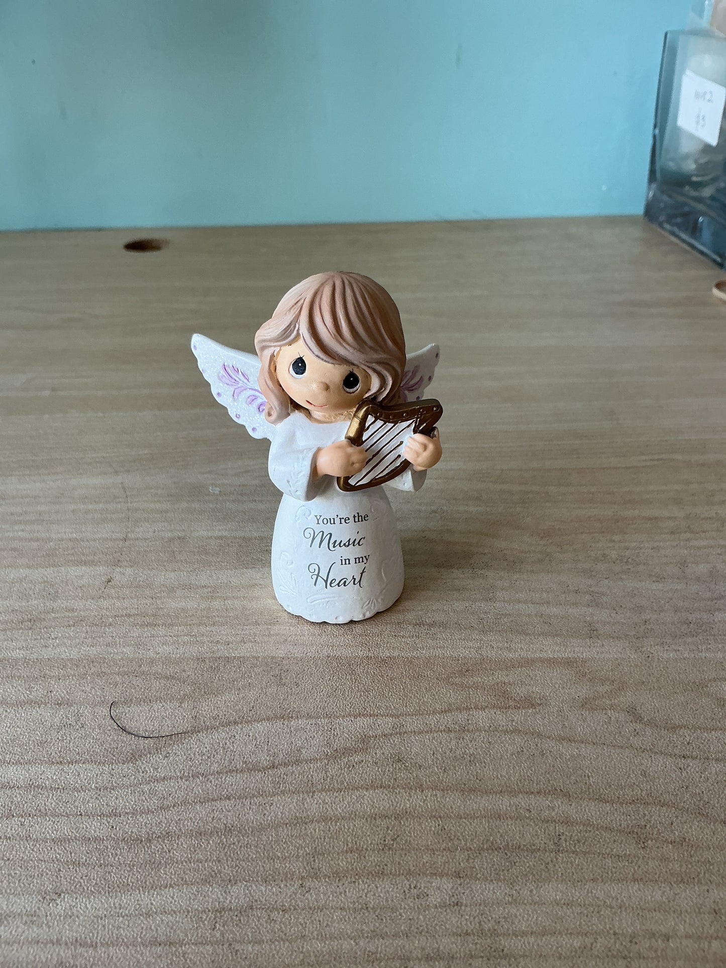 Angel with harp mini - Precious Moment 3"H