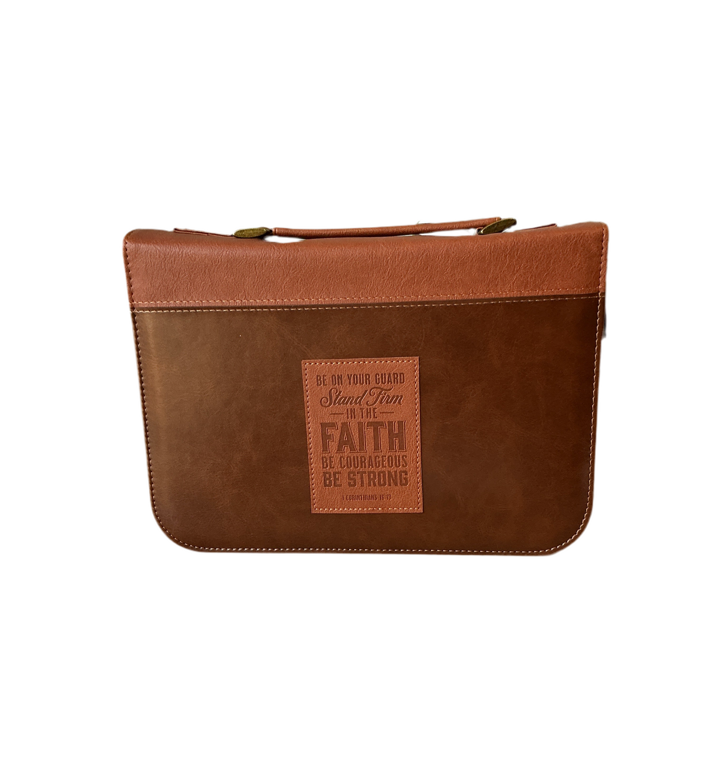 Bible Cover Classic Brown Faith 1 Corinthians 16:13