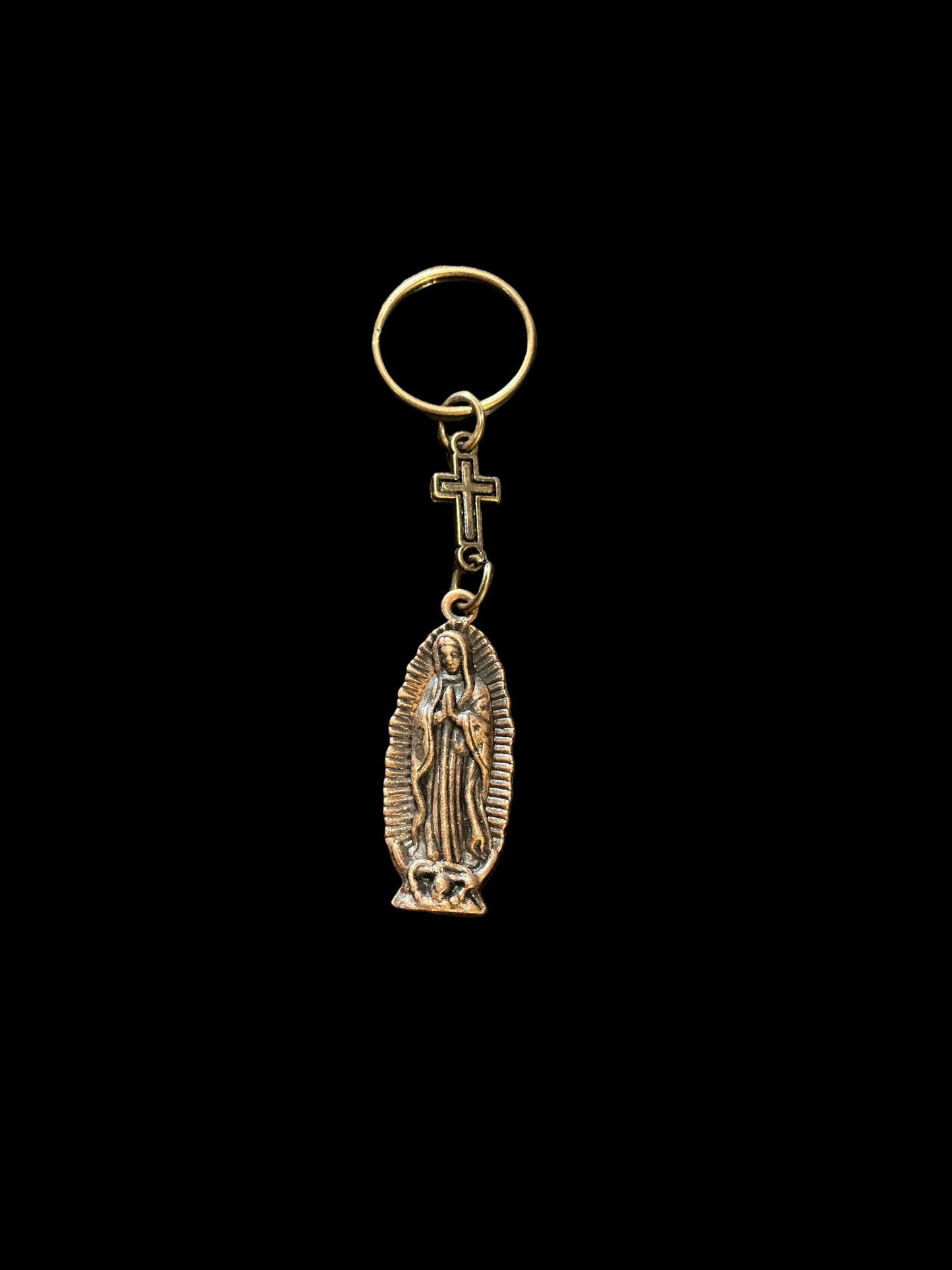Rose Gold Virgen Guadalupe Keychain