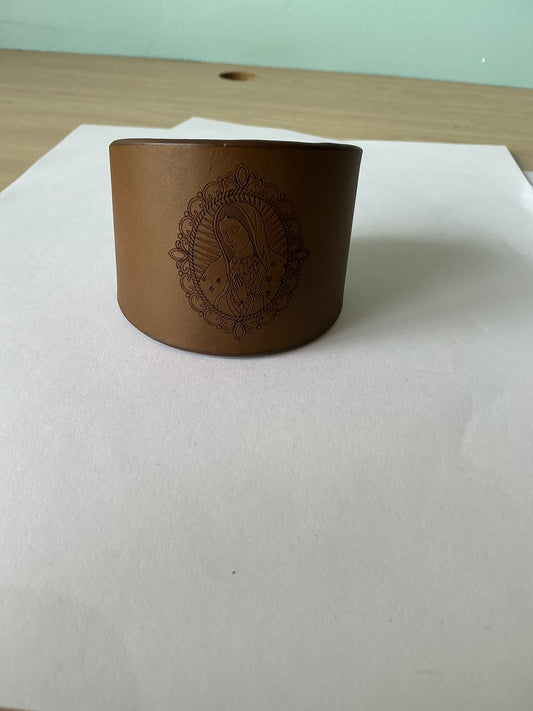 Our Lady Guadalupe Leather Cuff Brat