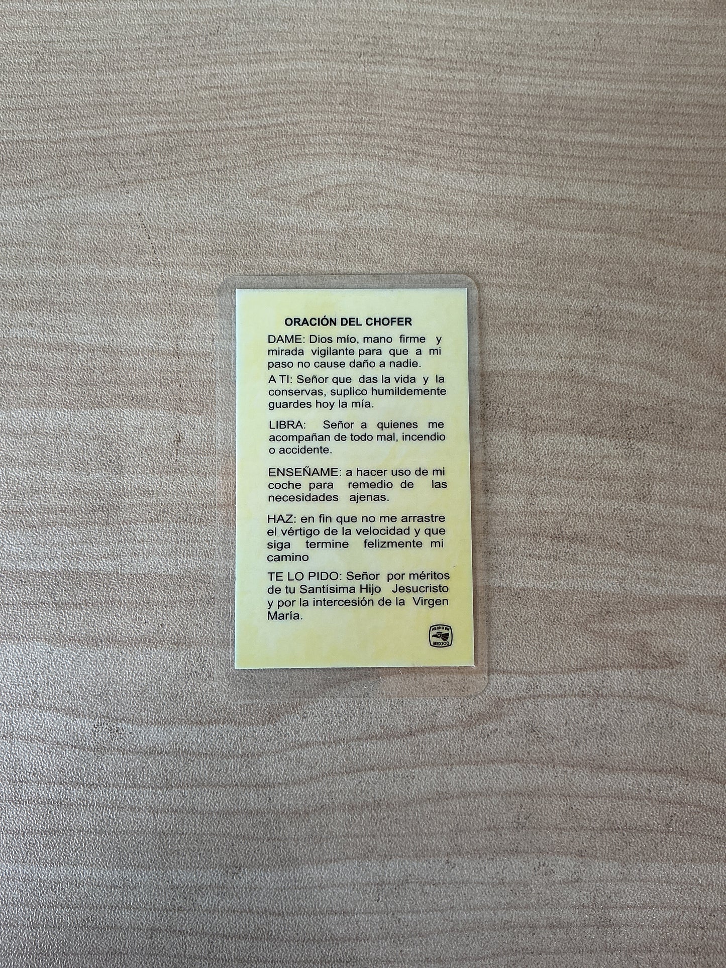 Tarjeta Oración - San Cristobal