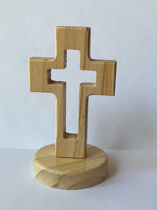 Cruz con Base de Madera