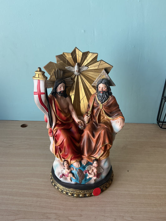 Holy Trinity with wooden base 12"H