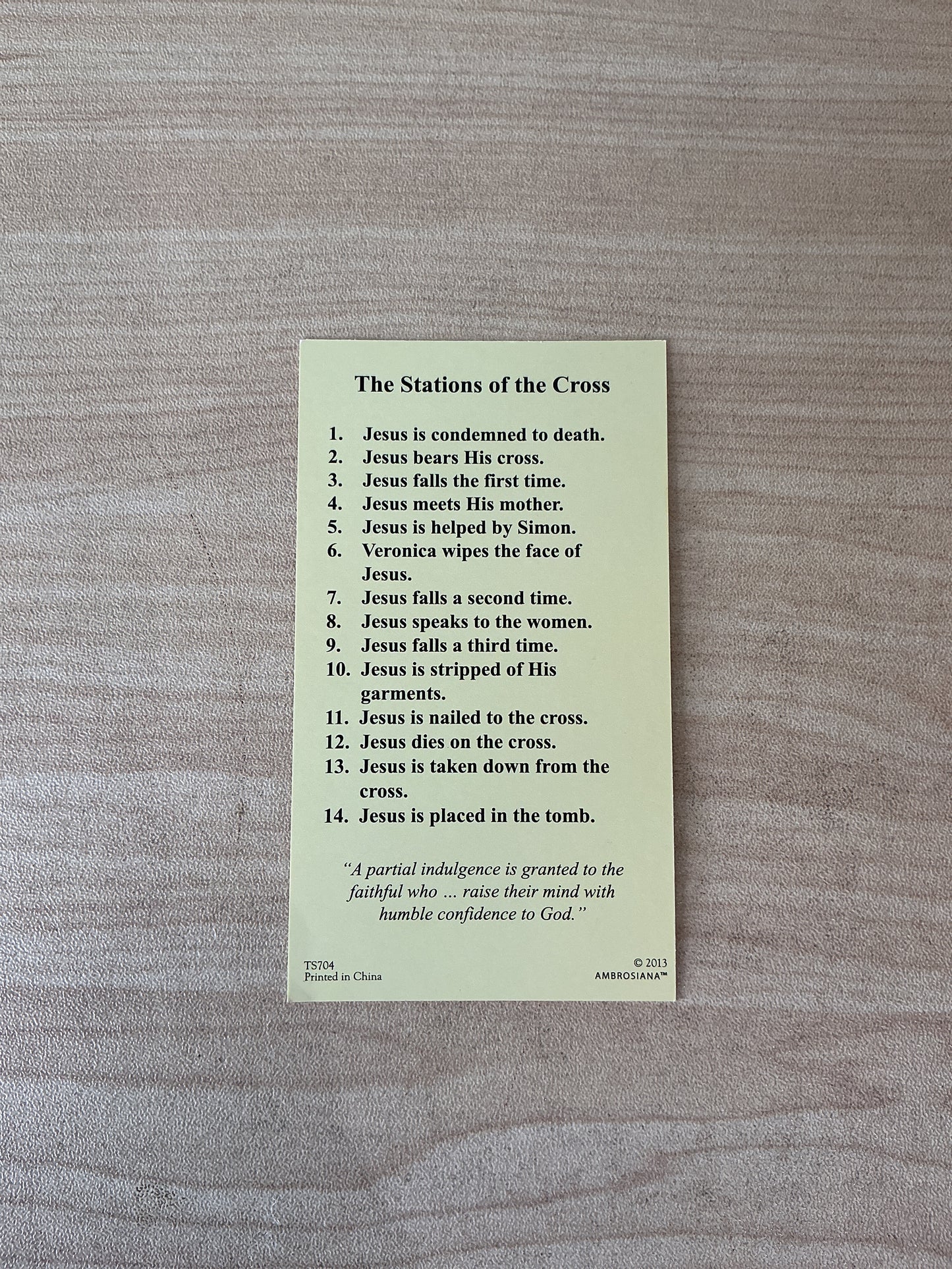Card The Stations of the Cross