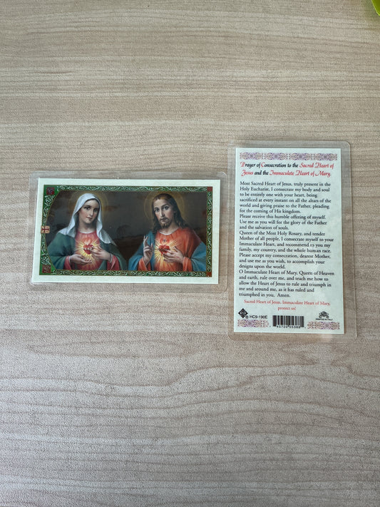 Prayer of Consecration to the Sacred Heart of Jesus and the Immaculate Heart of Mary