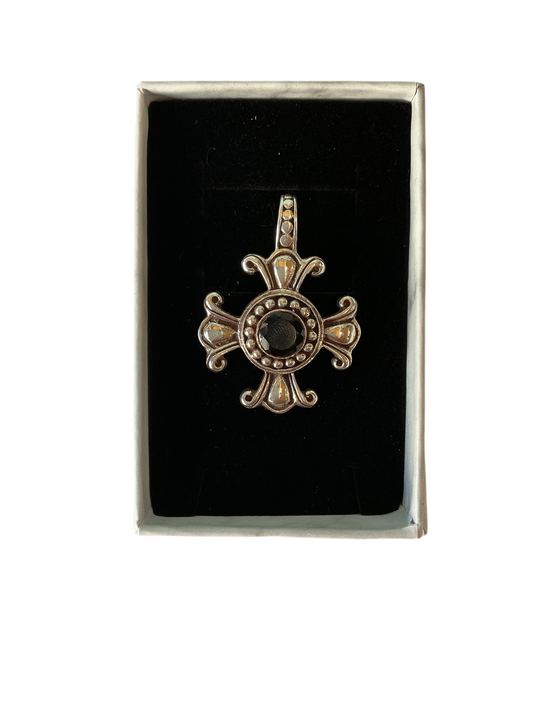 Silver Cross with Stone