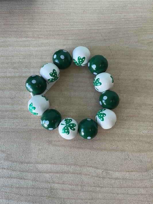 Bracelet St. Patrick Elastic Green with White
