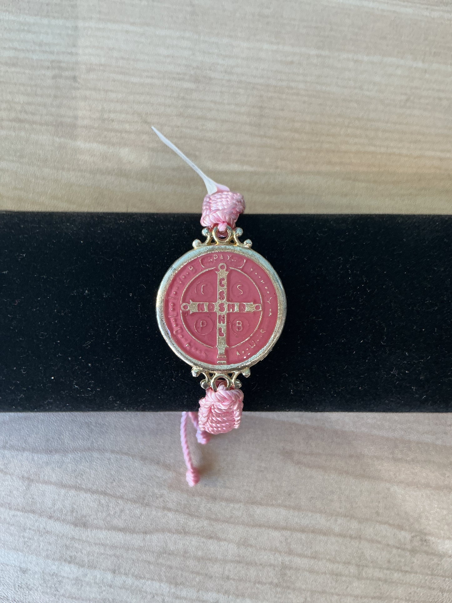 Bracelet doble trenzado rosa, encapsulado con resina - San Benito