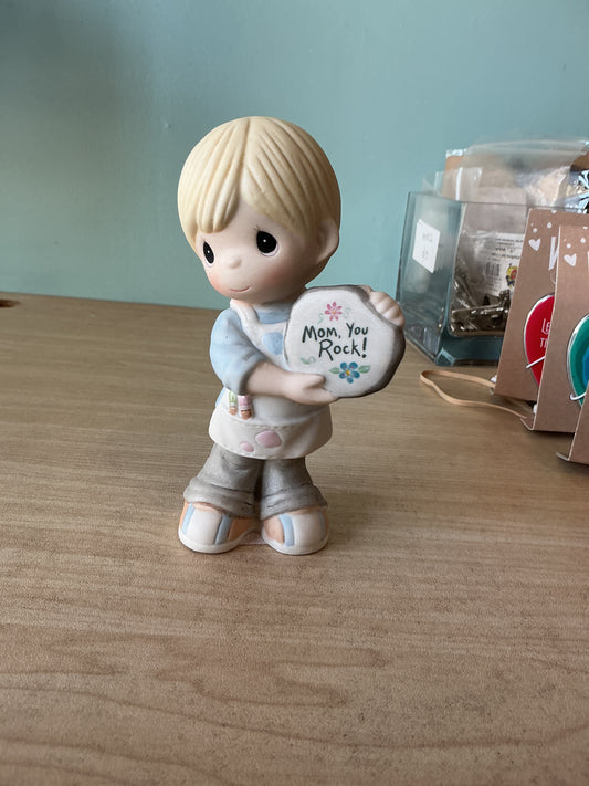 Boy With Painted Rock - Precious Moment