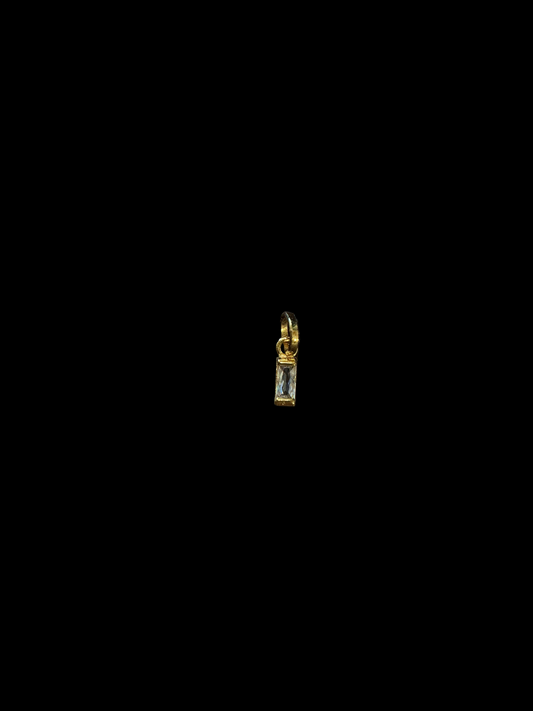 18K Gold Filled Mini Clear Baguette Charm