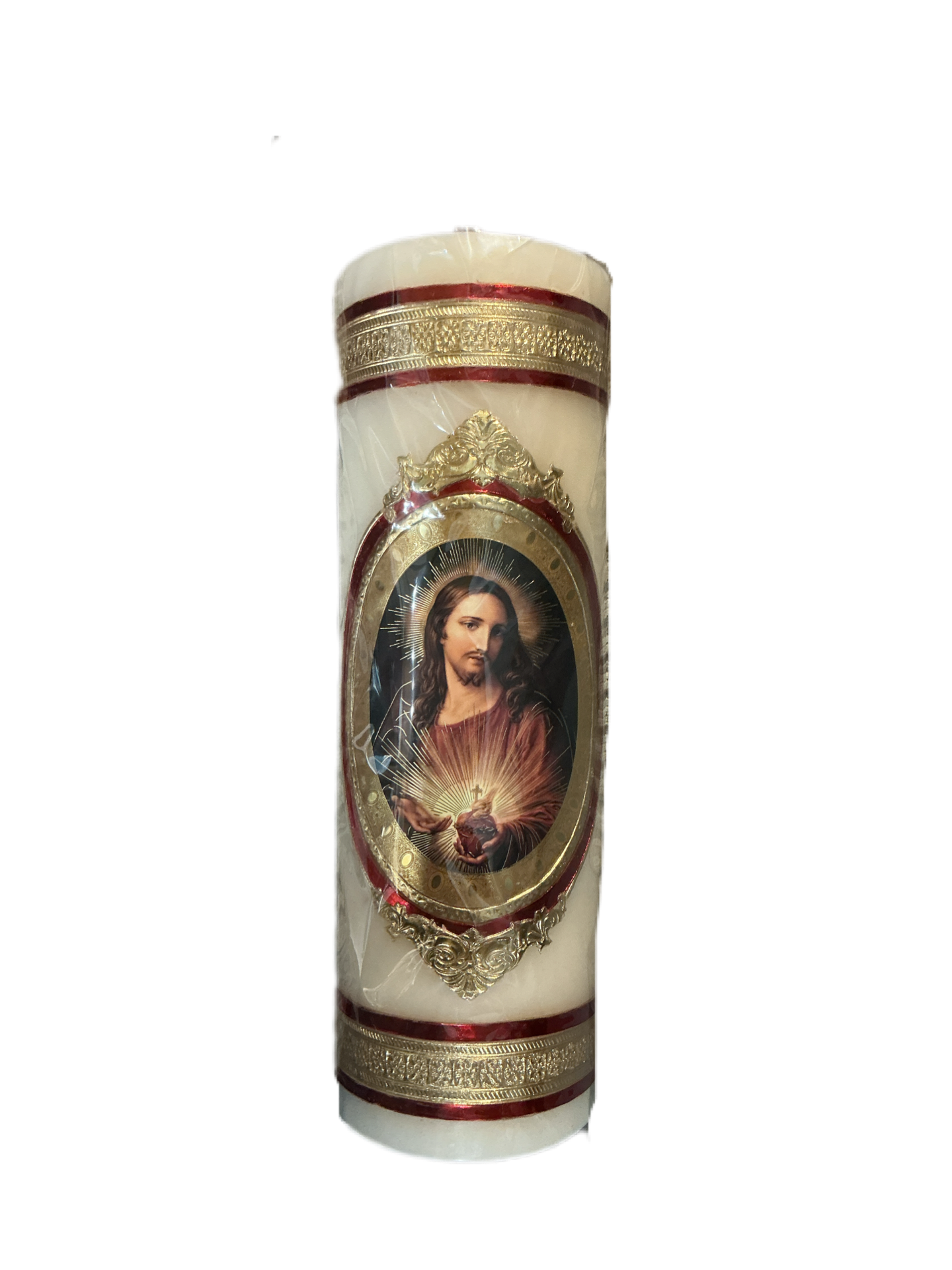 Cirio 4x12" Sagrado Corazon