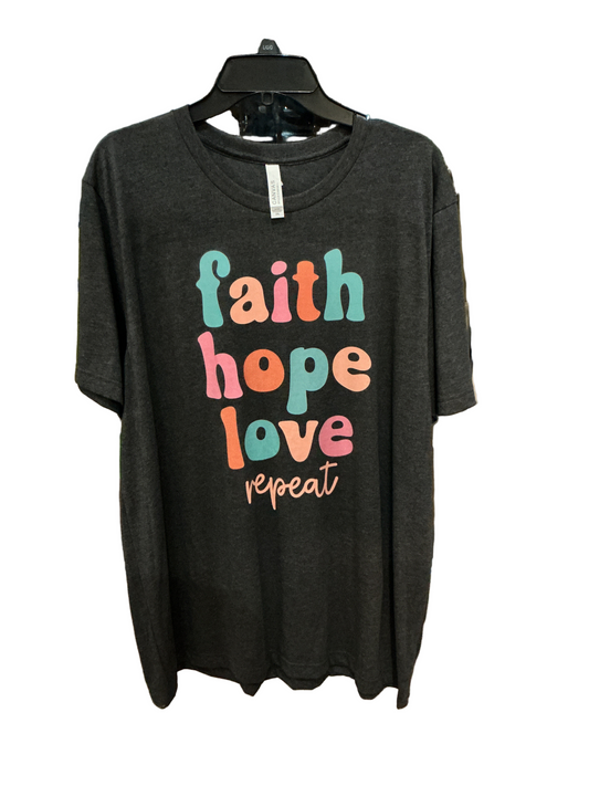 T-shirt Faith Hope Love repeat