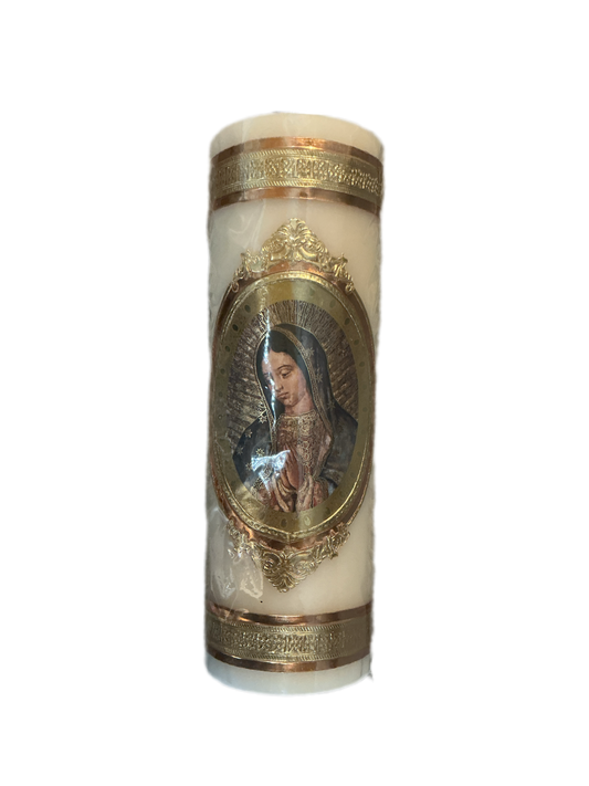Cirio 4x12" Virgen de Guadalupe