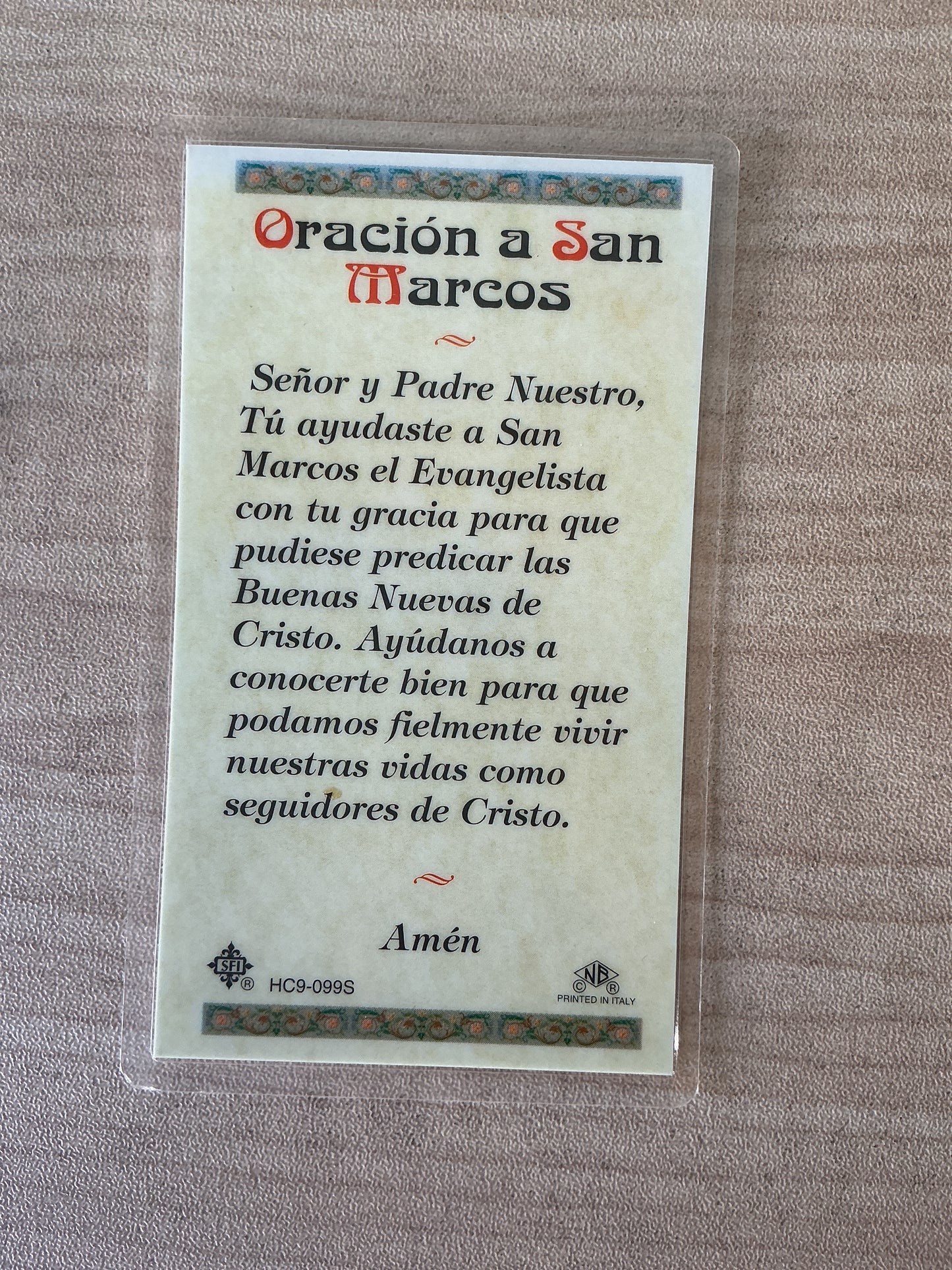 Oración a San Marcos