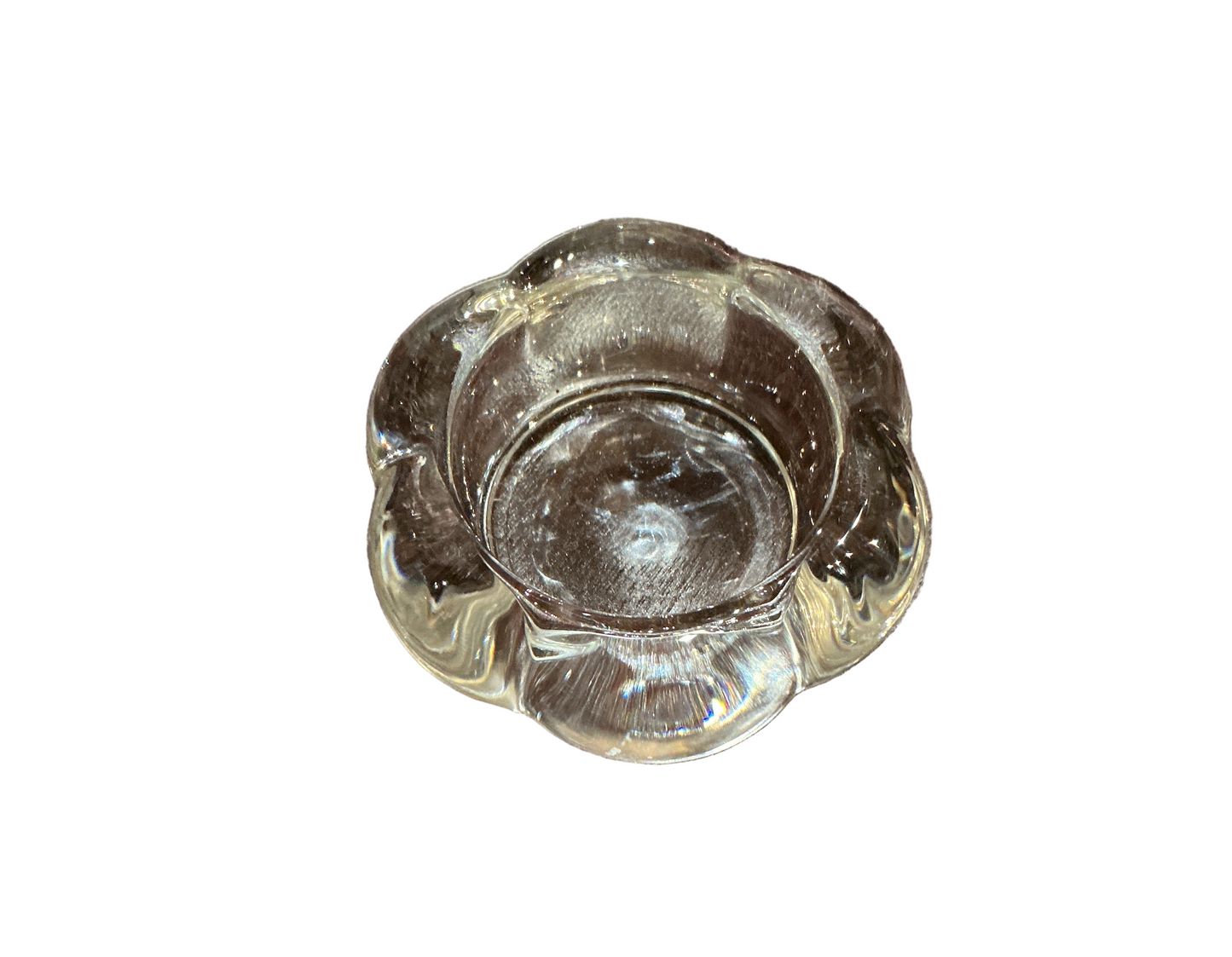Tealight holder, clear glass, 1 ¼ "