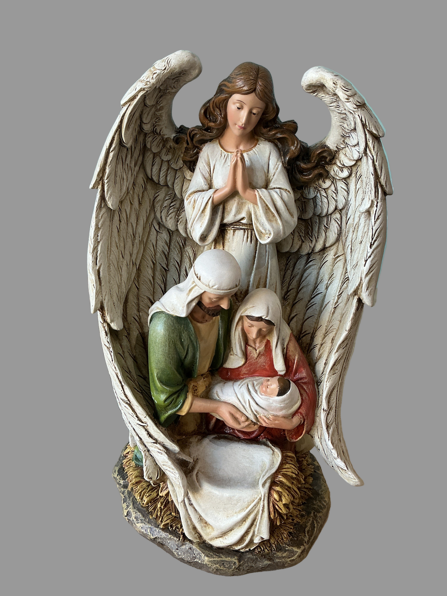 Guardian Angel with Holy Family 10"H