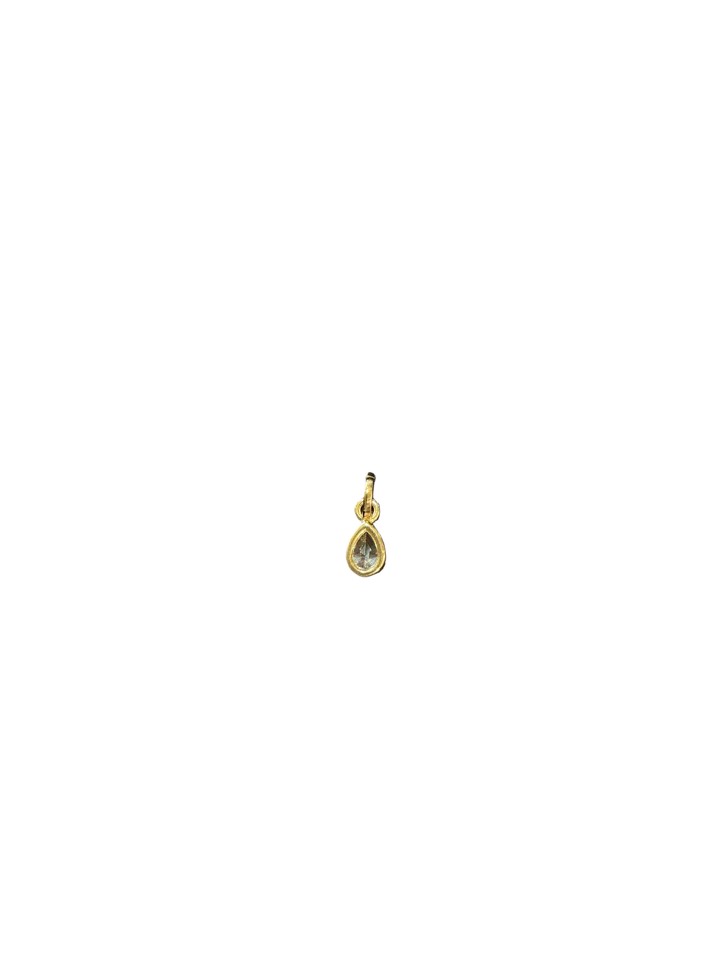 18K Gold Filled Colored Cz Drop Charm