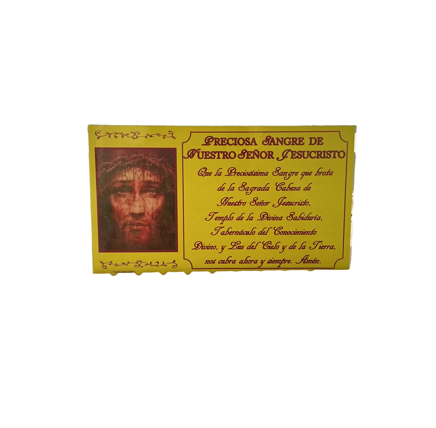 Cedula Preciosa Sangre de Nuestro Señor Jesucristo